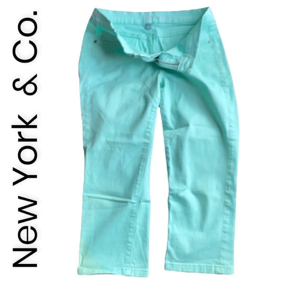 Denim Teal Capri Pants